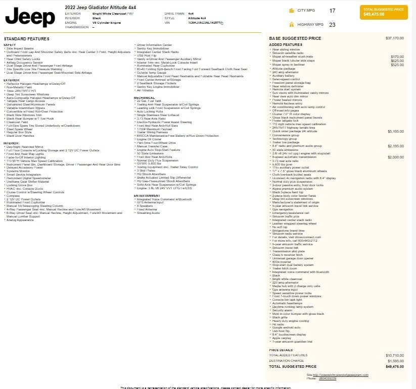 Used 2022 Jeep Gladiator Altitude