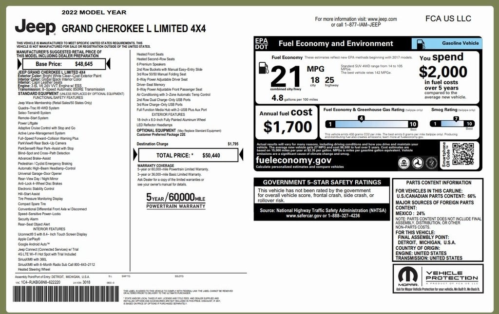 Used 2022 Jeep Grand Cherokee L Limited