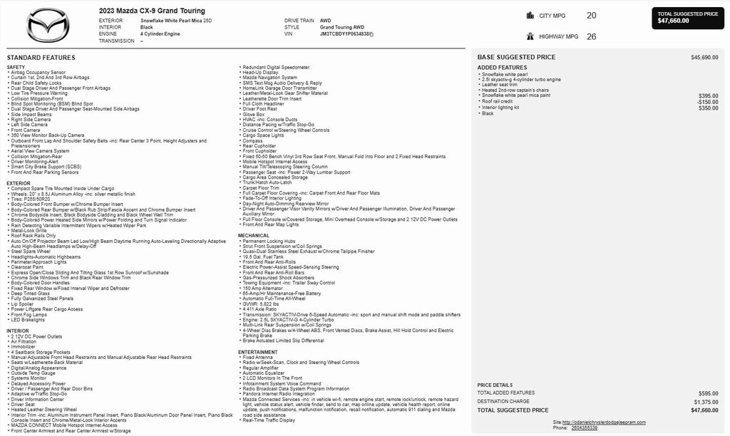 Used 2023 Mazda CX-9 Grand Touring